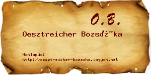 Oesztreicher Bozsóka névjegykártya